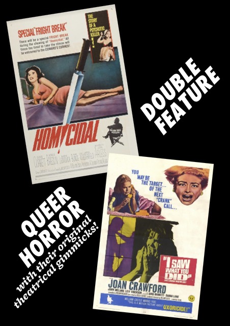 Bar Trash: Queer Horror / Double Feature: HOMICIDAL + I SAW WHAT YOU DID!